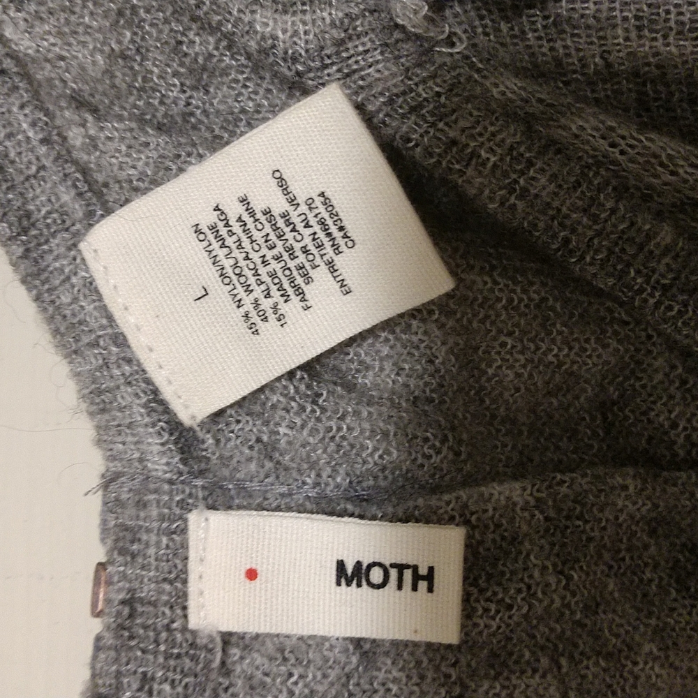 *Host Pick* Moth Anthropologie Soft As Feathers Gray Knit Dress Size Large - Picture 6 of 13